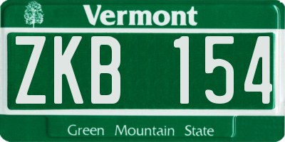 VT license plate ZKB154