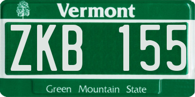 VT license plate ZKB155