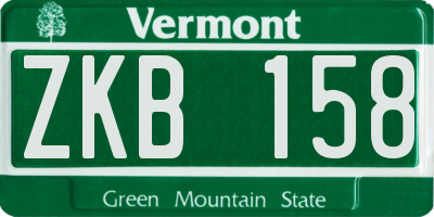VT license plate ZKB158