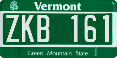 VT license plate ZKB161