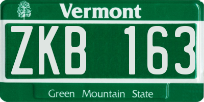 VT license plate ZKB163