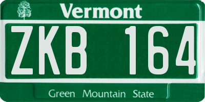 VT license plate ZKB164