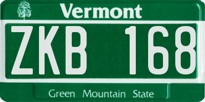 VT license plate ZKB168