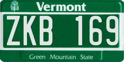 VT license plate ZKB169