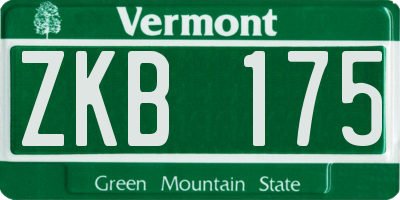VT license plate ZKB175