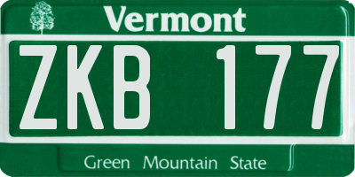 VT license plate ZKB177