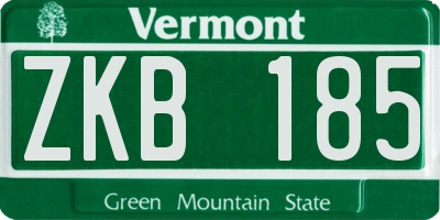 VT license plate ZKB185