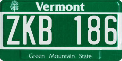 VT license plate ZKB186