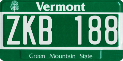 VT license plate ZKB188