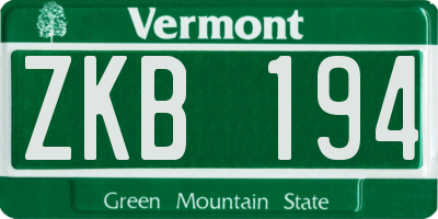 VT license plate ZKB194