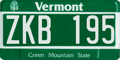 VT license plate ZKB195