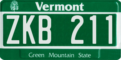VT license plate ZKB211
