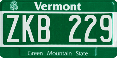 VT license plate ZKB229