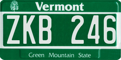 VT license plate ZKB246