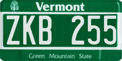 VT license plate ZKB255