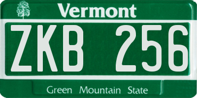 VT license plate ZKB256