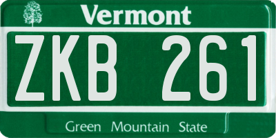 VT license plate ZKB261