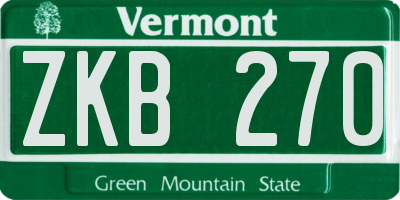 VT license plate ZKB270
