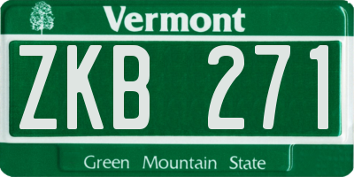 VT license plate ZKB271