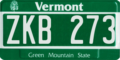 VT license plate ZKB273