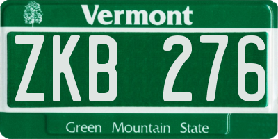 VT license plate ZKB276