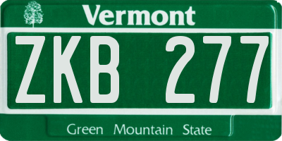 VT license plate ZKB277