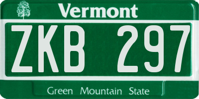 VT license plate ZKB297
