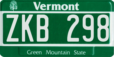 VT license plate ZKB298