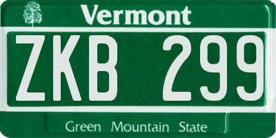 VT license plate ZKB299