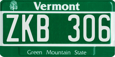 VT license plate ZKB306