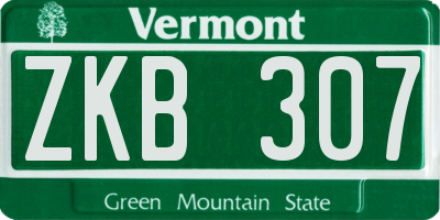 VT license plate ZKB307