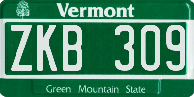 VT license plate ZKB309