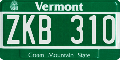 VT license plate ZKB310