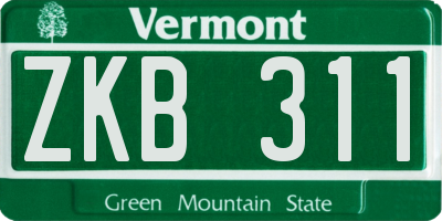 VT license plate ZKB311