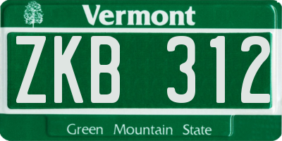 VT license plate ZKB312