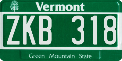 VT license plate ZKB318