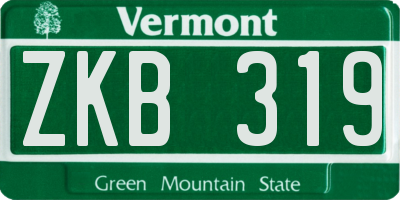 VT license plate ZKB319
