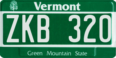VT license plate ZKB320