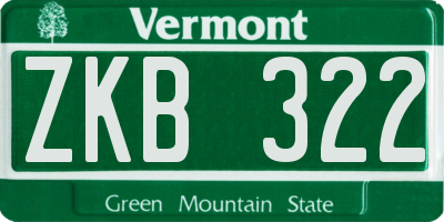 VT license plate ZKB322