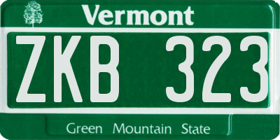 VT license plate ZKB323