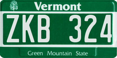 VT license plate ZKB324