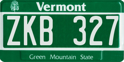 VT license plate ZKB327