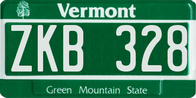 VT license plate ZKB328