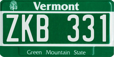 VT license plate ZKB331