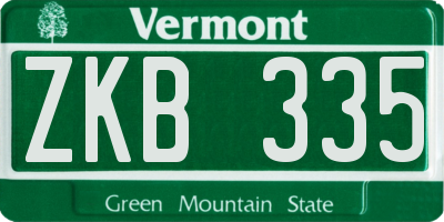 VT license plate ZKB335