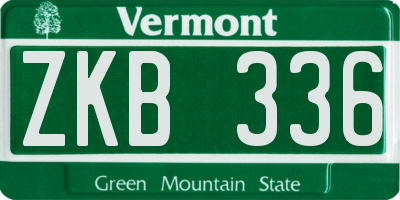 VT license plate ZKB336