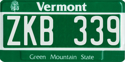 VT license plate ZKB339