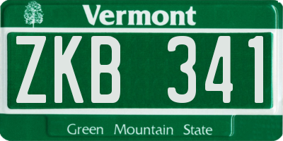 VT license plate ZKB341