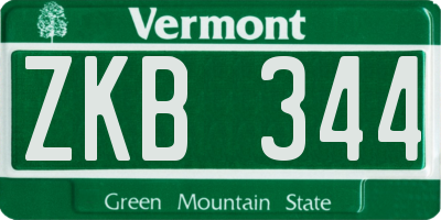 VT license plate ZKB344