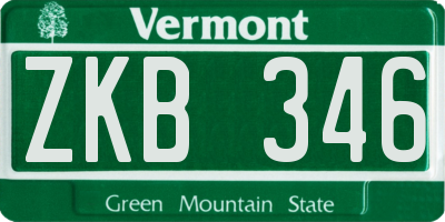 VT license plate ZKB346